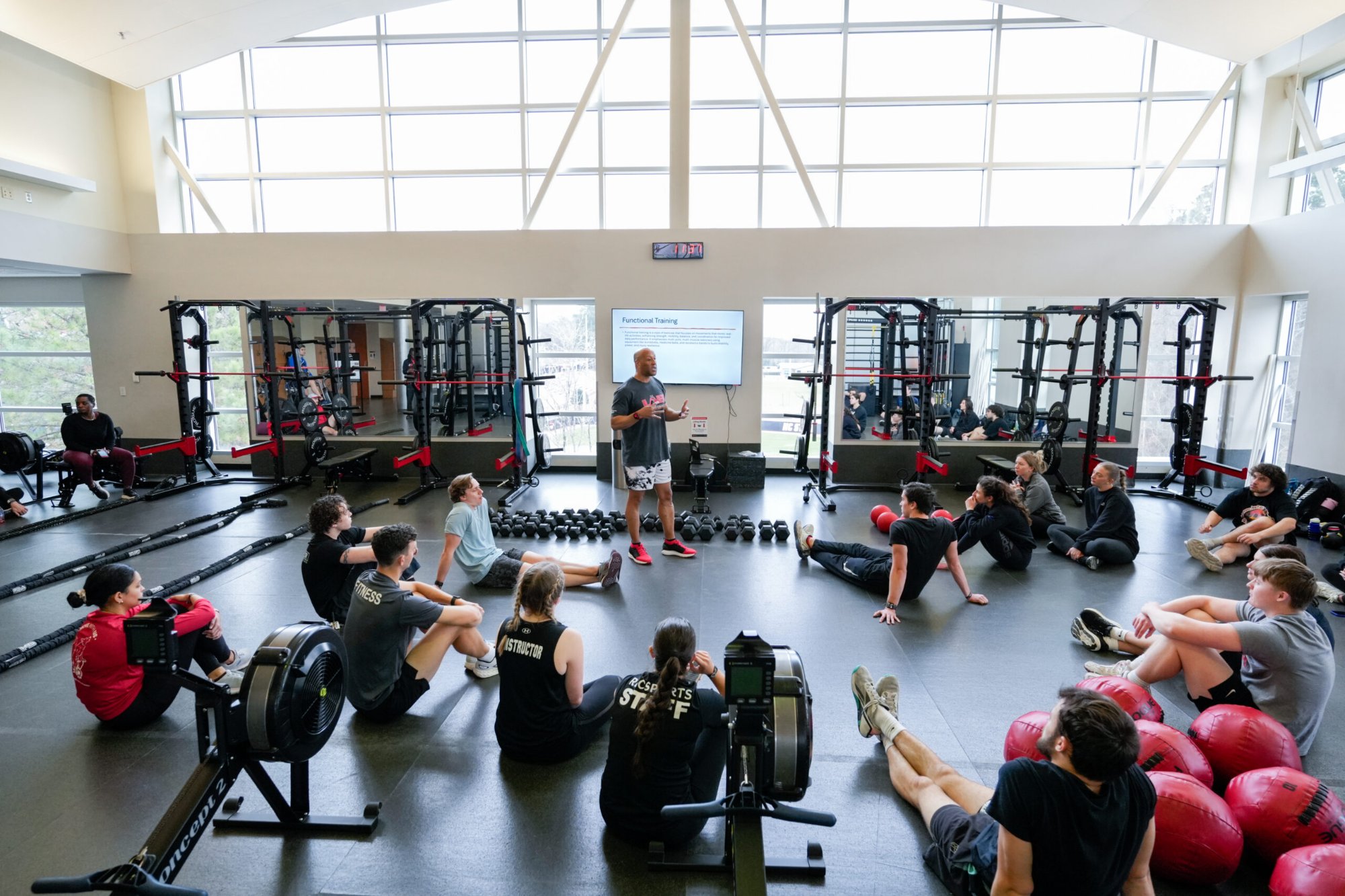 Michael Piercy teaching at fitness expo
